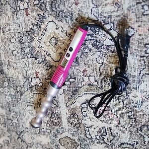 Pink Conair spiral hair curling iron with swivel cord!
